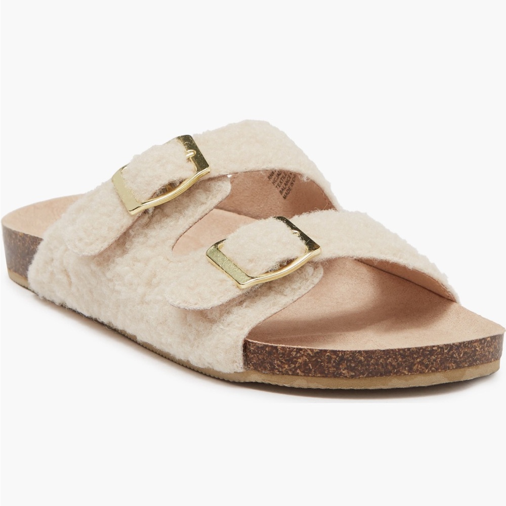 Harper Canyon Jade Cozy Faux Fur Sandal